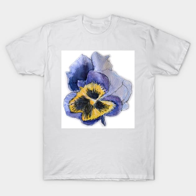 Watercolour Sketch - Pansy T-Shirt by bobpetcher